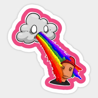 Rainbow Puke Sticker